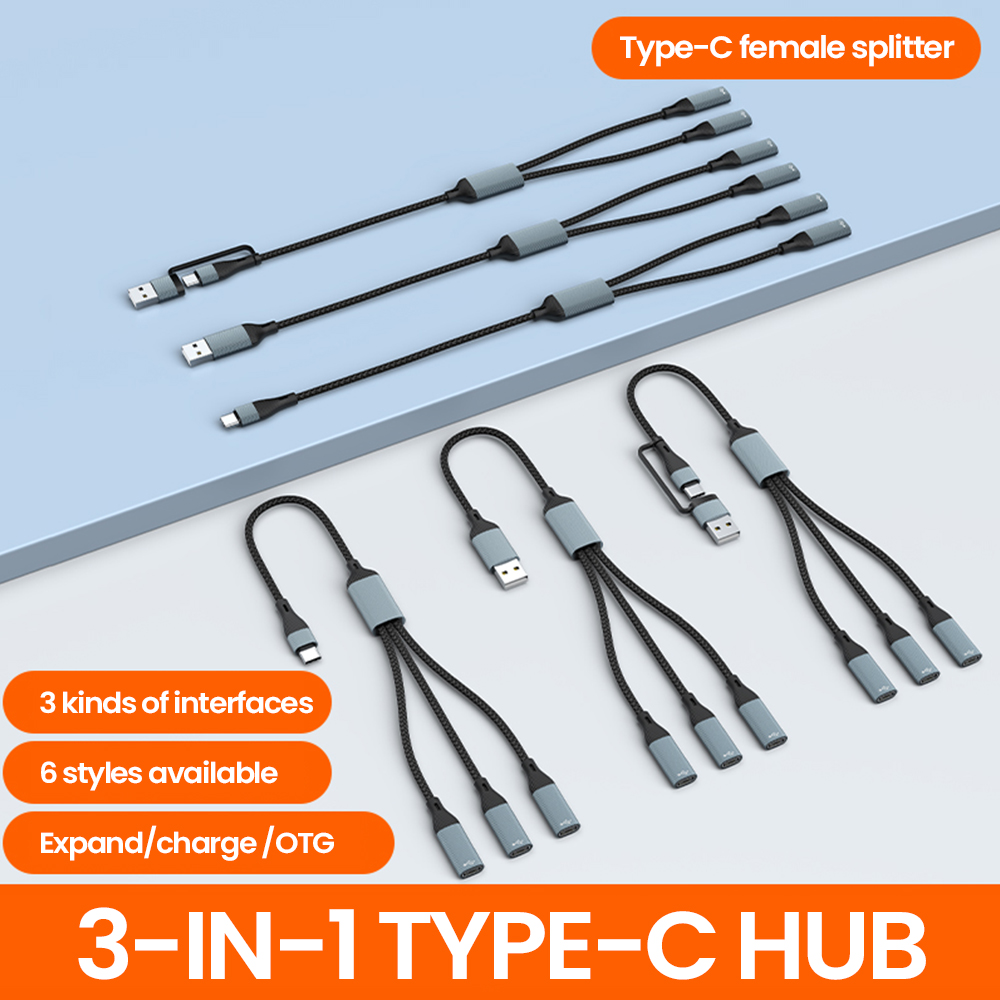 Laptop Accessories Hub - 3 in 1 Type C Hub