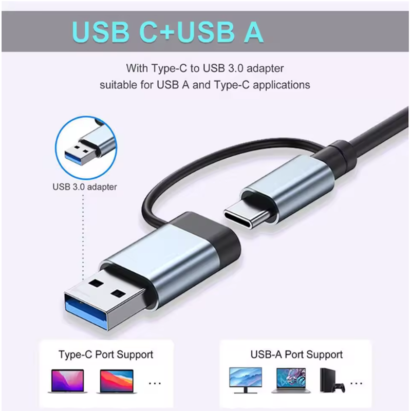 5/7/8 Ports USB A C Hub Concen - огляд і ціна Laptop Accessories Hub