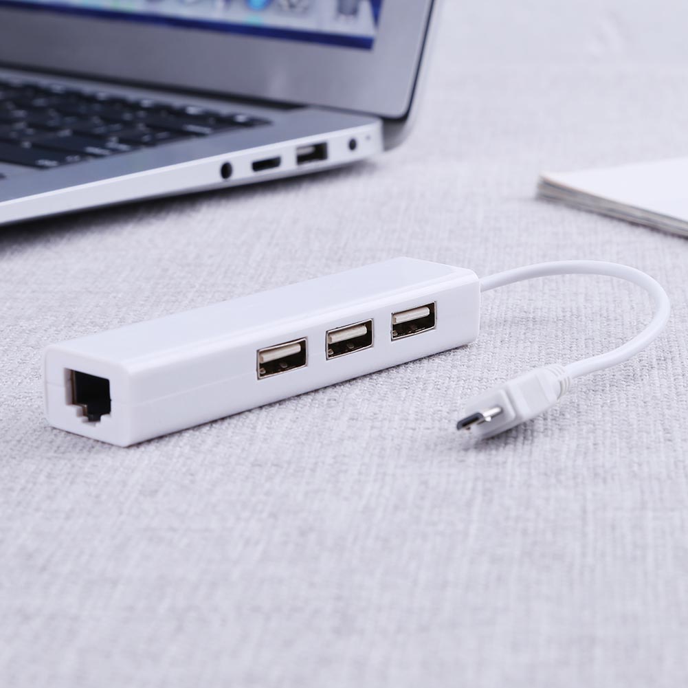 OTG 3 Port USB 2.0 HUB 10/100M - огляд і ціна Laptop Accessories Hub