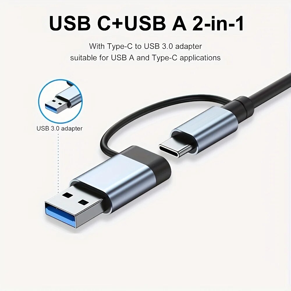 2 In 1 USB3.0 Hub 7 Port Type  - огляд і ціна Laptop Accessories Hub