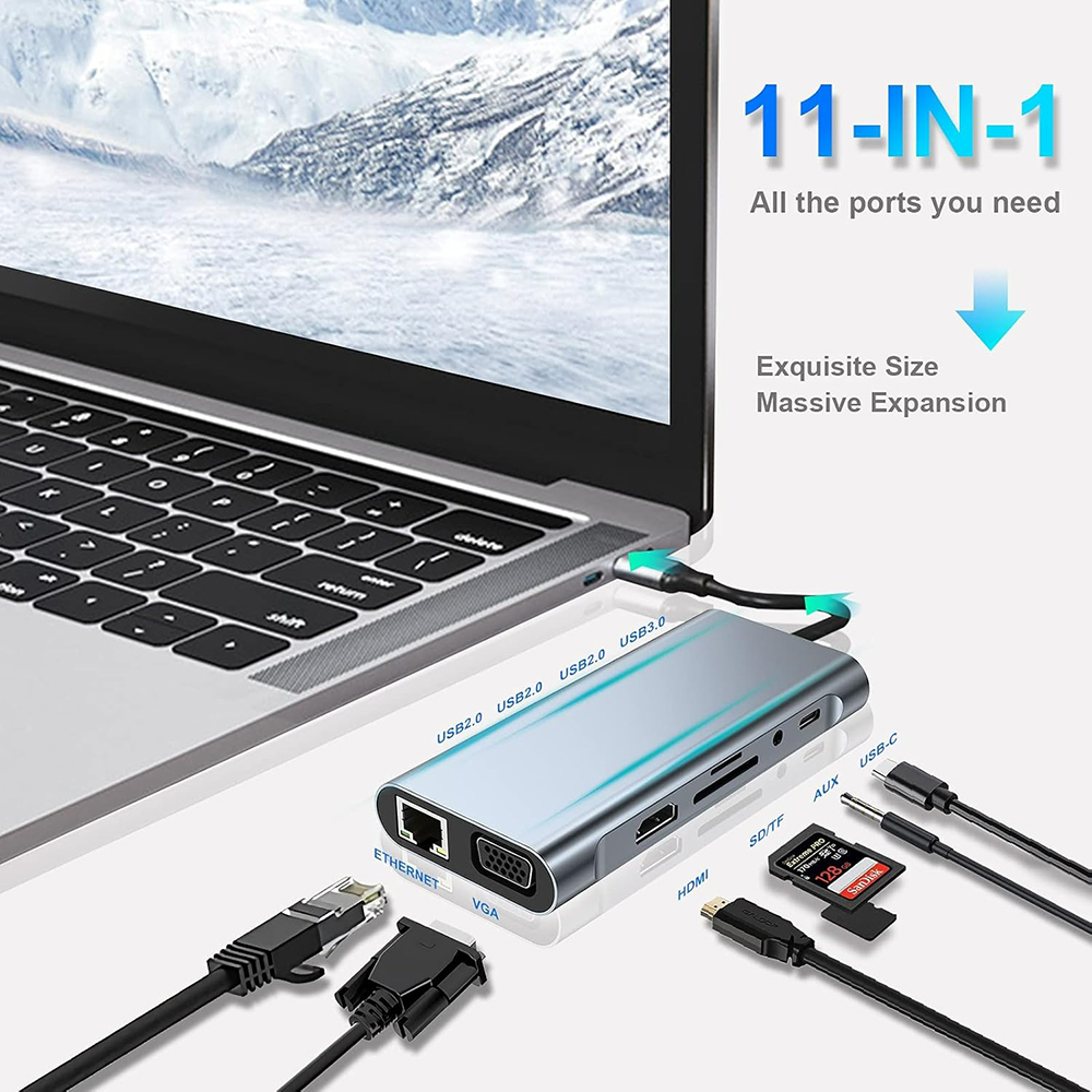 11-in-1 USB C Hub Thunderbolt  - огляд і ціна Laptop Accessories Hub