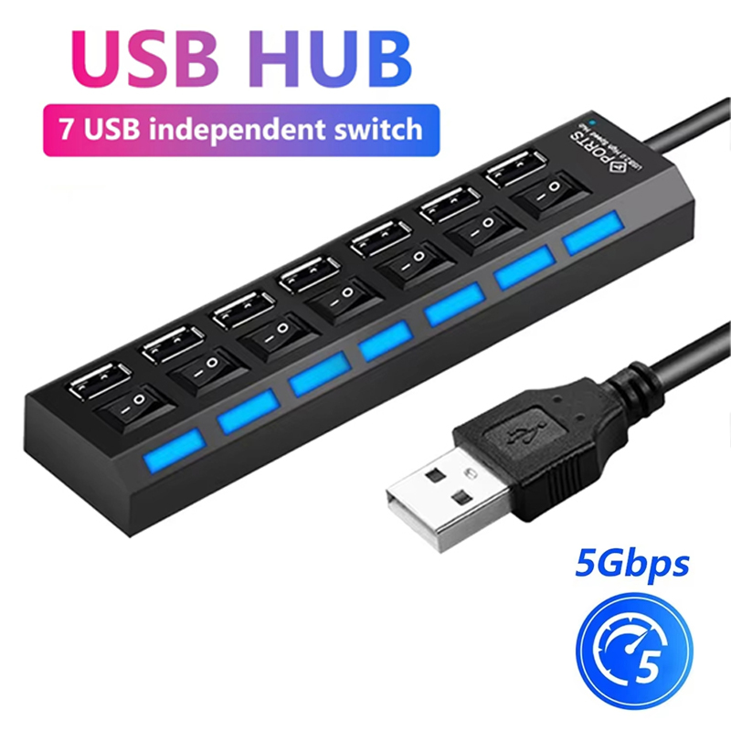 7 Port USB 2.0 Hub Splitter Fo - огляд і ціна Laptop Accessories Hub